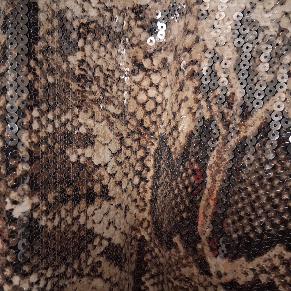 FRENCH CONNECTION Sequin Snake Print Drape Jacket/Blazer Women Size 10 - Picture 5 of 10